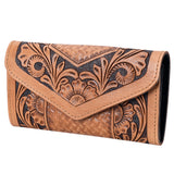 OHLAY WALLET Hand Tooled  Genuine Leather women bag western handbag purse