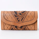 OHLAY WALLET Hand Tooled  Genuine Leather women bag western handbag purse