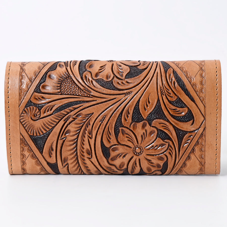 OHLAY Wallet Hand Tooled Genuine Leather Women Bag Western Handbag Purse | Womens Handbags |Leather Belt for Summer