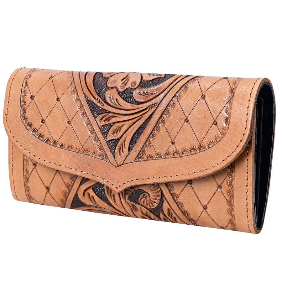 OHLAY WALLET Hand Tooled Genuine Leather women bag western handbag purse - Uhorse