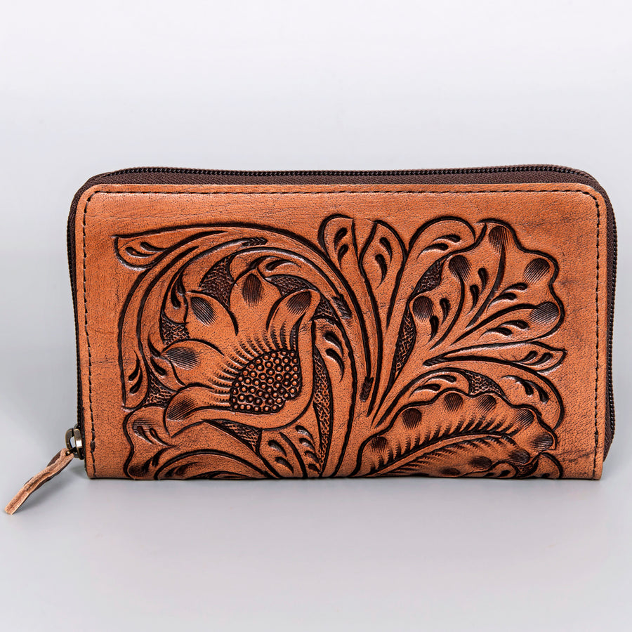 OHLAY Wallet Hand Tooled Genuine Leather Women Bag Western Handbag Purse | Womens Handbags |Leather Belt for Summer