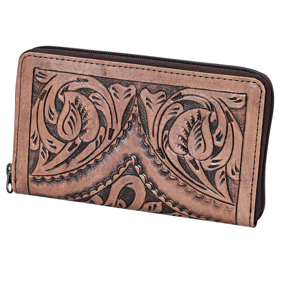 OHLAY WALLET Hand Tooled Genuine Leather women bag western handbag purse - Uhorse