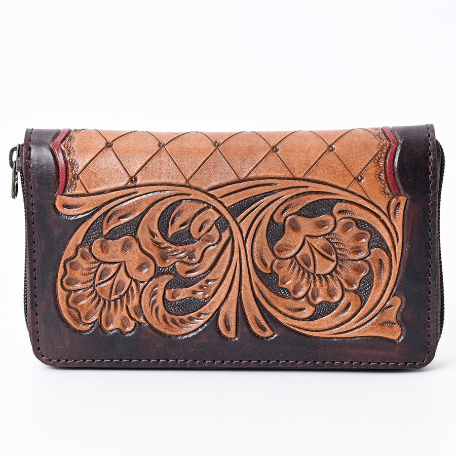OHLAY Wallet Hand Tooled Genuine Leather Women Bag Western Handbag Purse | Womens Handbags |Leather Belt for Summer