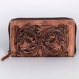 OHLAY WALLET Hand Tooled  Genuine Leather women bag western handbag purse