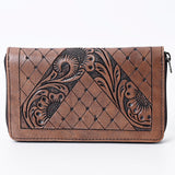 OHLAY WALLET Hand Tooled  Genuine Leather women bag western handbag purse