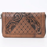 OHLAY WALLET Hand Tooled  Genuine Leather women bag western handbag purse