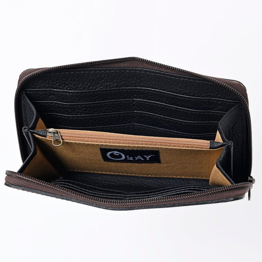 OHLAY Wallet Hand Tooled Genuine Leather Women Bag Western Handbag Purse | Womens Handbags |Leather Belt for Summer