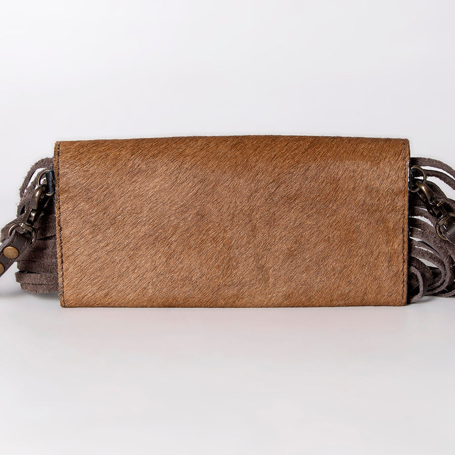 OHLAY Wallet Hand Tooled Hair-On Genuine Leather Women Bag Western Handbag Purse | Womens Handbags |Leather Belt for Summer