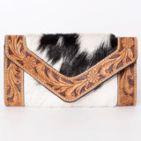 OHLAY WALLET Hand Tooled Hair-on Genuine Leather women bag western handbag purse