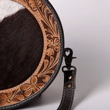 OHLAY KBG148 Canteen Hand Tooled Hair-On Genuine Leather women bag western handbag purse