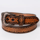 Beautifully Hand Tooled Genuine American Leather Belt Men and Women – by Hilason – Cowboy and equestrian accessories