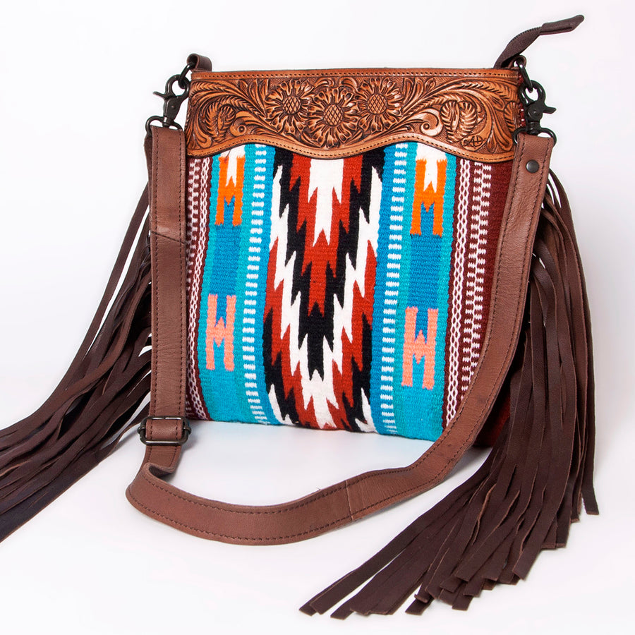 American Darling Signature Crossbody Hand Tooled Saddle Blanket Genuine Leather Women Bag Western Handbag Purse - Uhorse