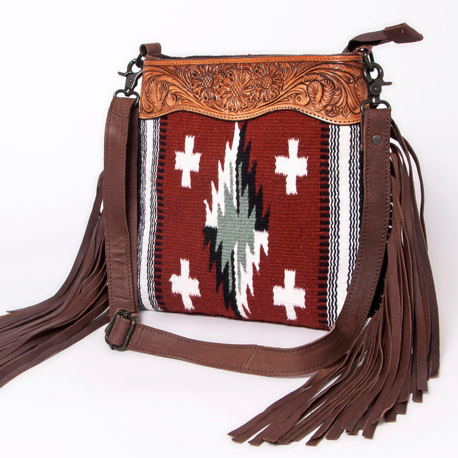 American Darling Signature Crossbody Hand Tooled Saddle Blanket Genuine Leather Women Bag Western Handbag Purse - Uhorse