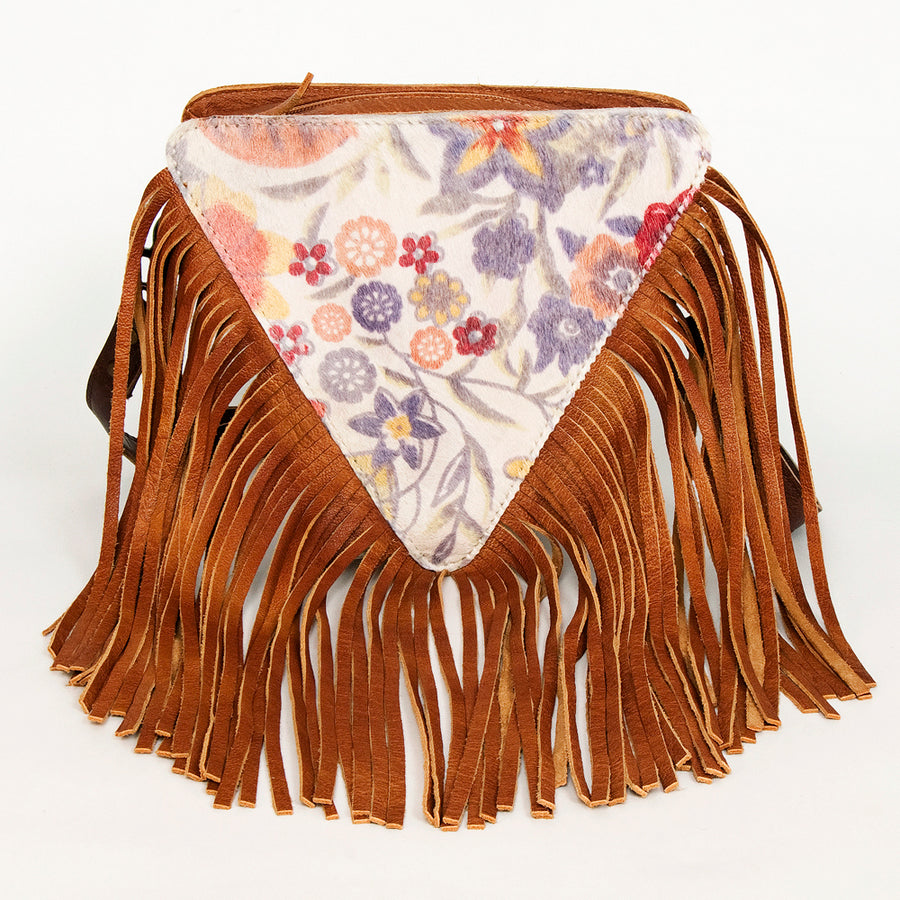 American Darling Cross body Bag, Genuine Leather Western Purse with Hair-On Cowhide, Handcrafted Fringes & YKK Zipper
