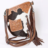 American Darling ADBG938 Large Crossbody Hand Tooled Hair-On Genuine Leather Women Bag Western Handbag Purse