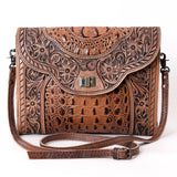 American Darling Small Crossbody Crocodile Embossed Genuine Leather Western Women Bag Handbag Purse | Small Crossbody for Cute