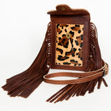 American Darling Cell phone holder, Hair-On Cowhide & Genuine Vegetable-Tanned Leather, Small Western Crossbody Purse