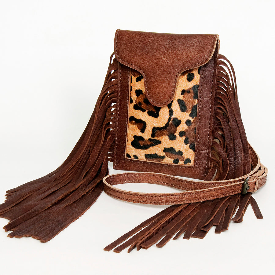 American Darling Handcrafted Hair-On Cowhide Cell phone holder with Genuine Leather - Uhorse