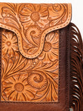 American Darling Cell phone holder, Hair-On Cowhide & Genuine Vegetable-Tanned Leather, Small Western Crossbody Purse