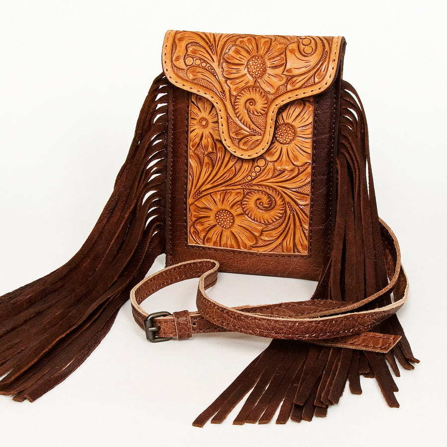 American Darling Handcrafted Hand Tooled Floral Leather Cell phone holder - Uhorse