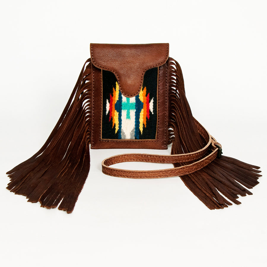 American Darling Cell phone holder, Hair-On Cowhide & Genuine Vegetable-Tanned Leather, Small Western Crossbody Purse
