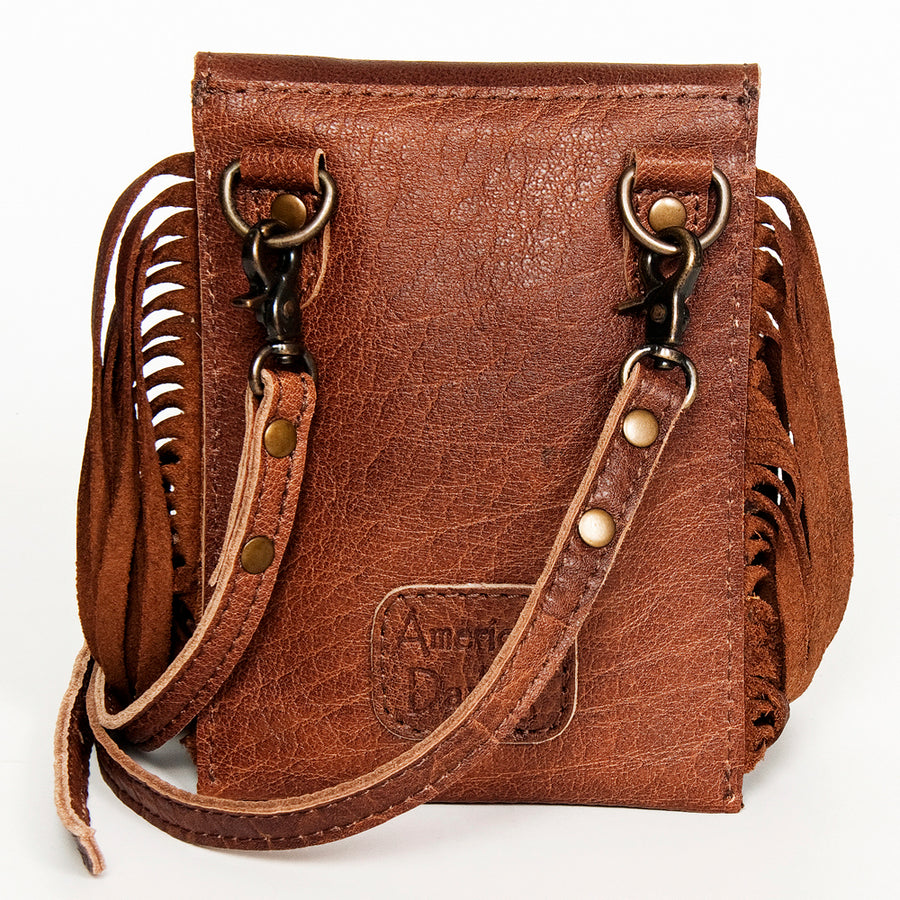 American Darling Cell phone holder, Hair-On Cowhide & Genuine Vegetable-Tanned Leather, Small Western Crossbody Purse