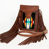 American Darling Handcrafted Western Leather Cell phone holder with Woven Saddle Blanket - Uhorse