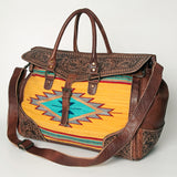 American Darling ADBG516 Duffel Hand Tooled Saddle Blanket Genuine Leather Women Bag Western Handbag Purse