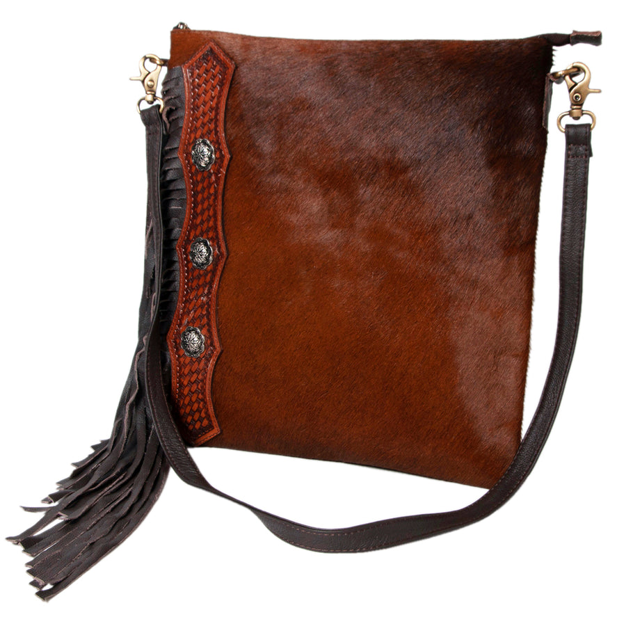 OHLAY KBK101 HOBO Hand Tooled Hair-on Genuine Leather women bag by Hilason – Cowboy and equestrian accessories