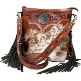 OHLAY KBK103 HOBO Hand Tooled Hair-on Genuine Leather women bag western handbag purse