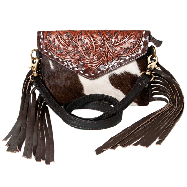 Ohlay Bags KBK120 Envelope Hand Tooled Hair-On Genuine Leather Women by Hilason – Cowboy and equestrian accessories