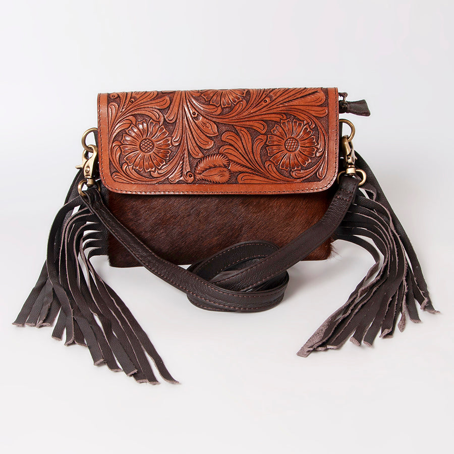 Ohlay Bags KBK121 Clutch Hand Tooled Hair-On Genuine Leather Women Bag Western Handbag Purse