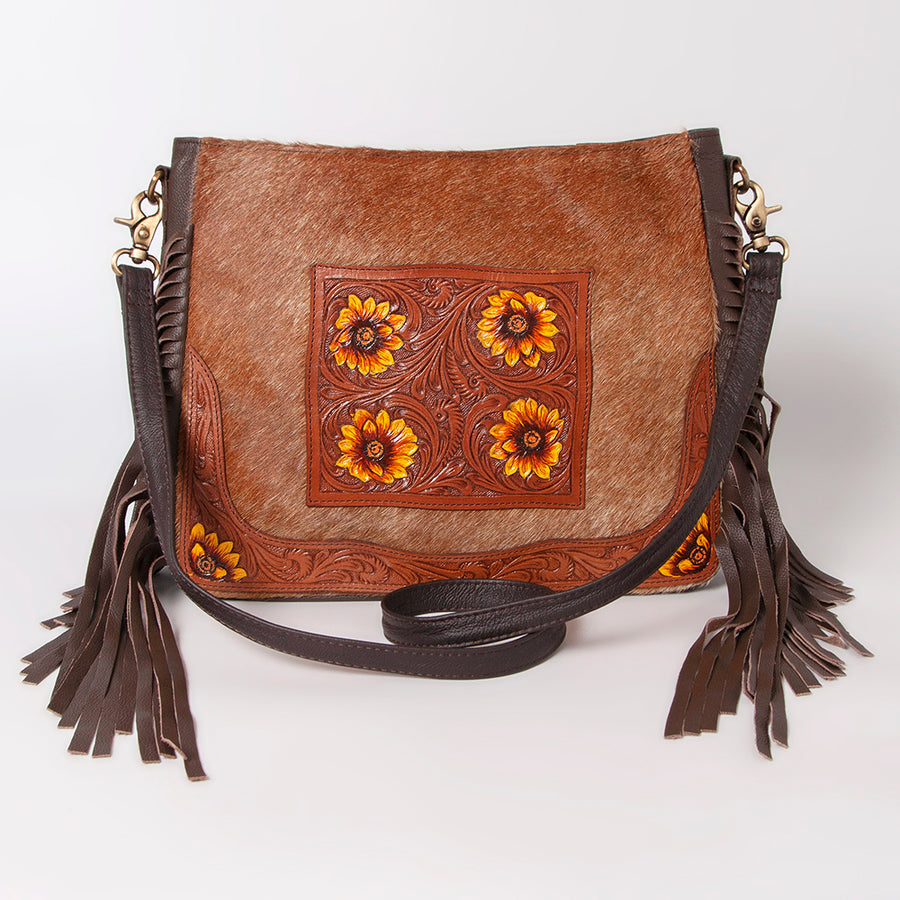 OHLAY Hobo Hand Tooled Hair-On Genuine Leather Women Bag Western Handbag Purse | Womens Handbags Belt for Summer