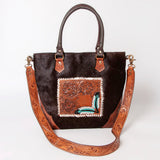 OHLAY KBK127 TOTE Hand Tooled Hair-on Genuine Leather women bag western handbag purse