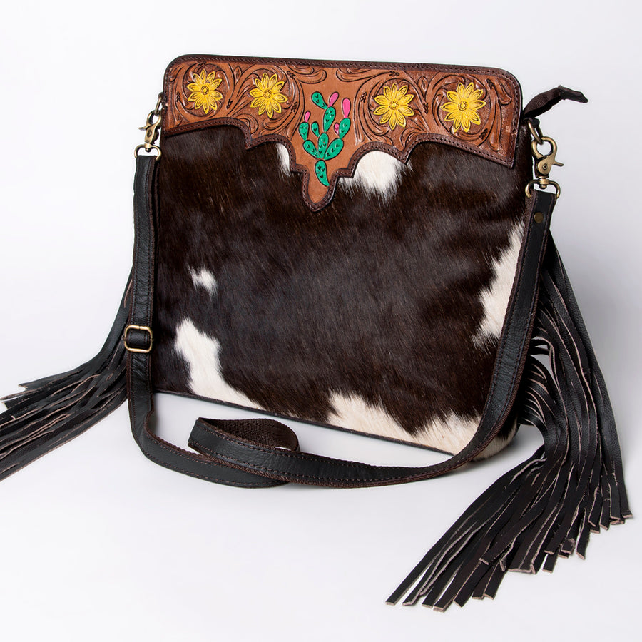 Ohlay Bags KBA101 Cross Body I Hand Tooled Hair-On Genuine Leather by Hilason – Cowboy and equestrian accessories
