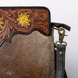 KBA102 Ohlay Western Genuine Hair-On Leather Hand Tooled Women Crossbody Bags