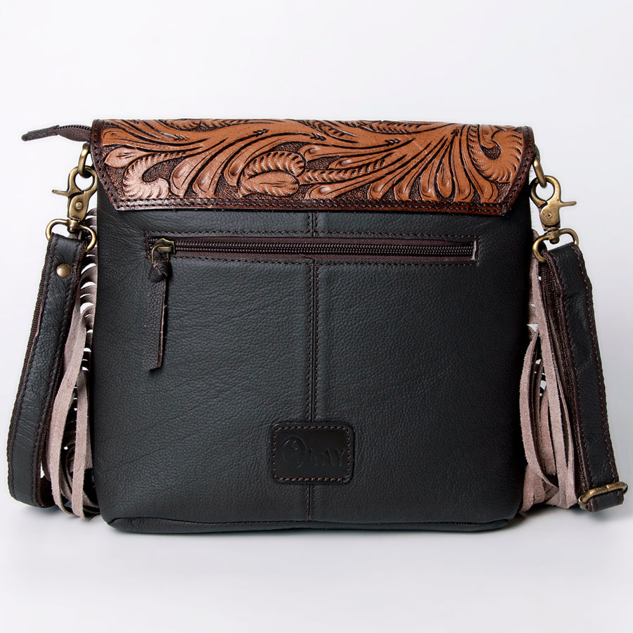 OHLAY Messenger Hand Tooled Hair-On Genuine Leather Women Bag Western Handbag Purse | Womens Handbags Belt for Summer