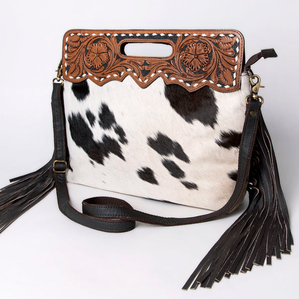 OHLAY SKBA105 Clutch Hand Tooled Hair-On Genuine Leather women bag by Hilason – Cowboy and equestrian accessories