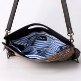 OHLAY KBA106 Clutch Hand Tooled Hair-On Genuine Leather women bag western handbag purse