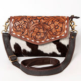 Ohlay Bags KBA108 Envelope Hand Tooled Hair-On Genuine Leather Women Bag Western Handbag Purse