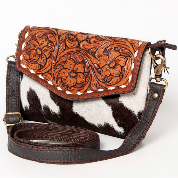 Ohlay Bags KBA108 Envelope Hand Tooled Hair-On Genuine Leather Women by Hilason – Cowboy and equestrian accessories