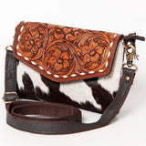 Ohlay Bags KBA108 Envelope Hand Tooled Hair-On Genuine Leather Women Bag Western Handbag Purse