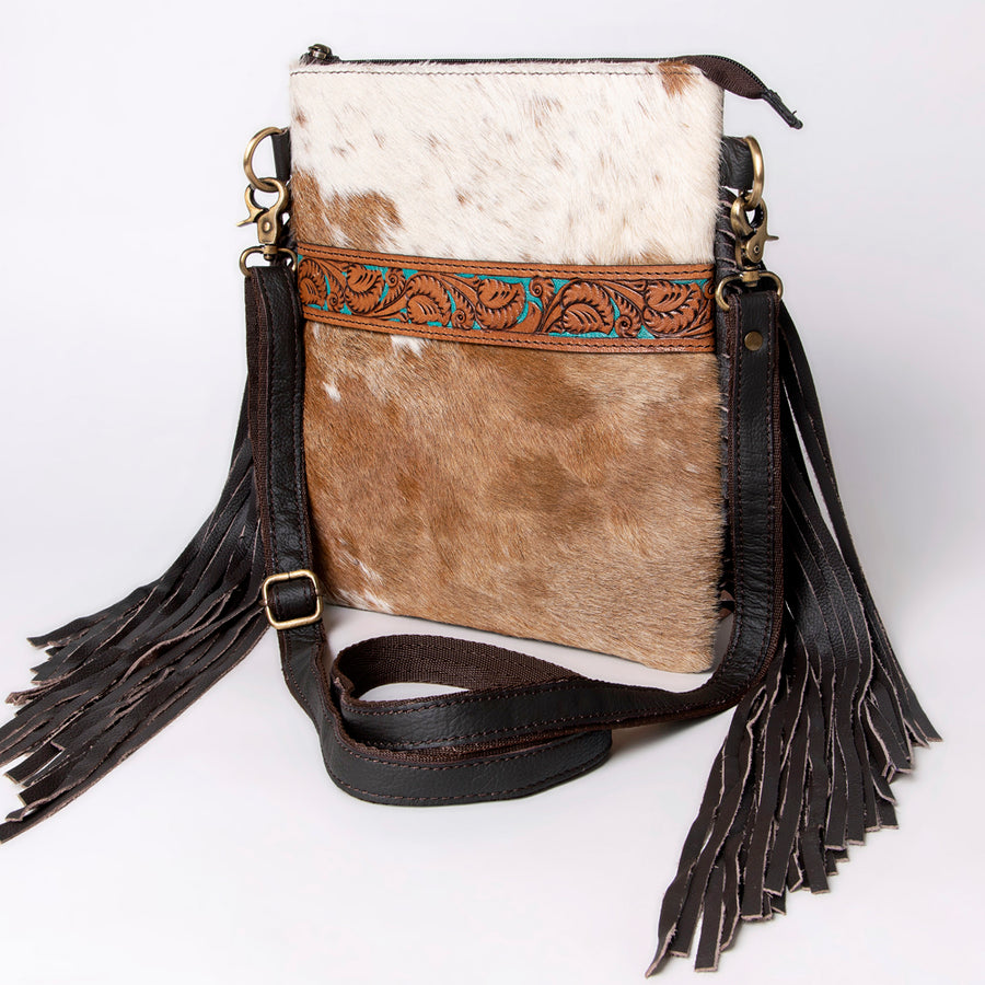 Ohlay Bags KBA109 Cross Body I Hand Tooled Hair-On Genuine Leather by Hilason – Cowboy and equestrian accessories