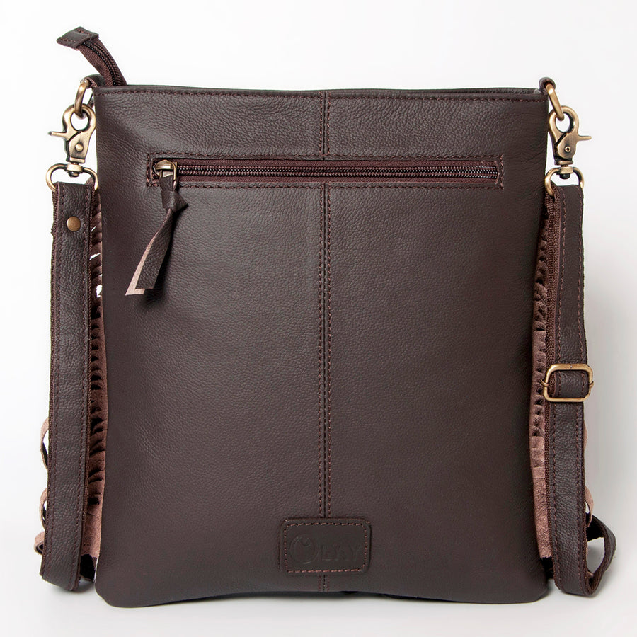 Ohlay Bags KBA110 Cross Body I Hand Tooled Hair-On Genuine Leather Women Bag Western Handbag Purse