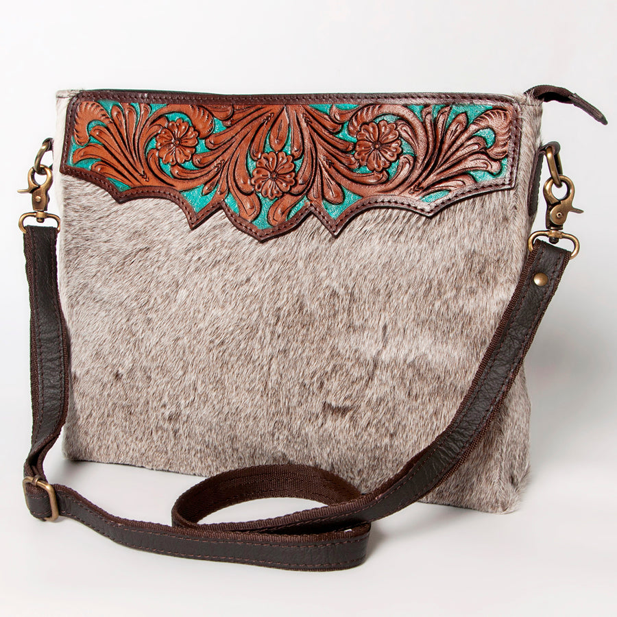 Ohlay Bags KBA112 Cross Body I Hand Tooled Hair-On Genuine Leather by Hilason – Cowboy and equestrian accessories
