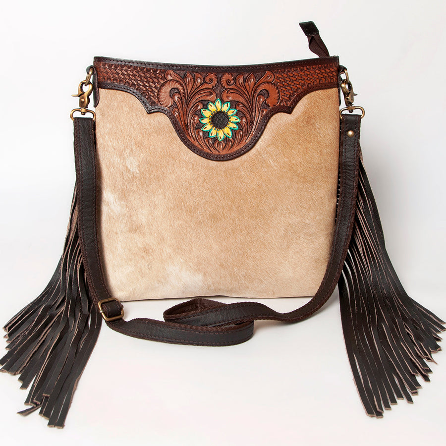 Ohlay Bags KBA114 Cross Body I Hand Tooled Hair-On Genuine Leather Women Bag Western Handbag Purse