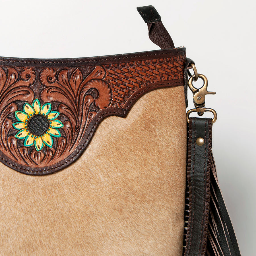 Ohlay Bags KBA114 Cross Body I Hand Tooled Hair-On Genuine Leather Women Bag Western Handbag Purse