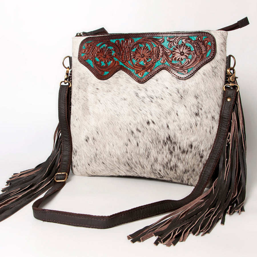 Ohlay Bags KBA115 Cross Body I Hand Tooled Hair-On Genuine Leather by Hilason – Cowboy and equestrian accessories