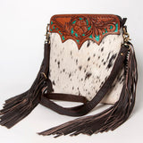 Ohlay Bags SKBA116 Cross Body I Hand Tooled Hair-On Genuine Leather Women Bag Western Handbag Purse