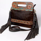 OHLAY KBA118 Clutch Hand Tooled Hair-On Genuine Leather women bag western handbag purse